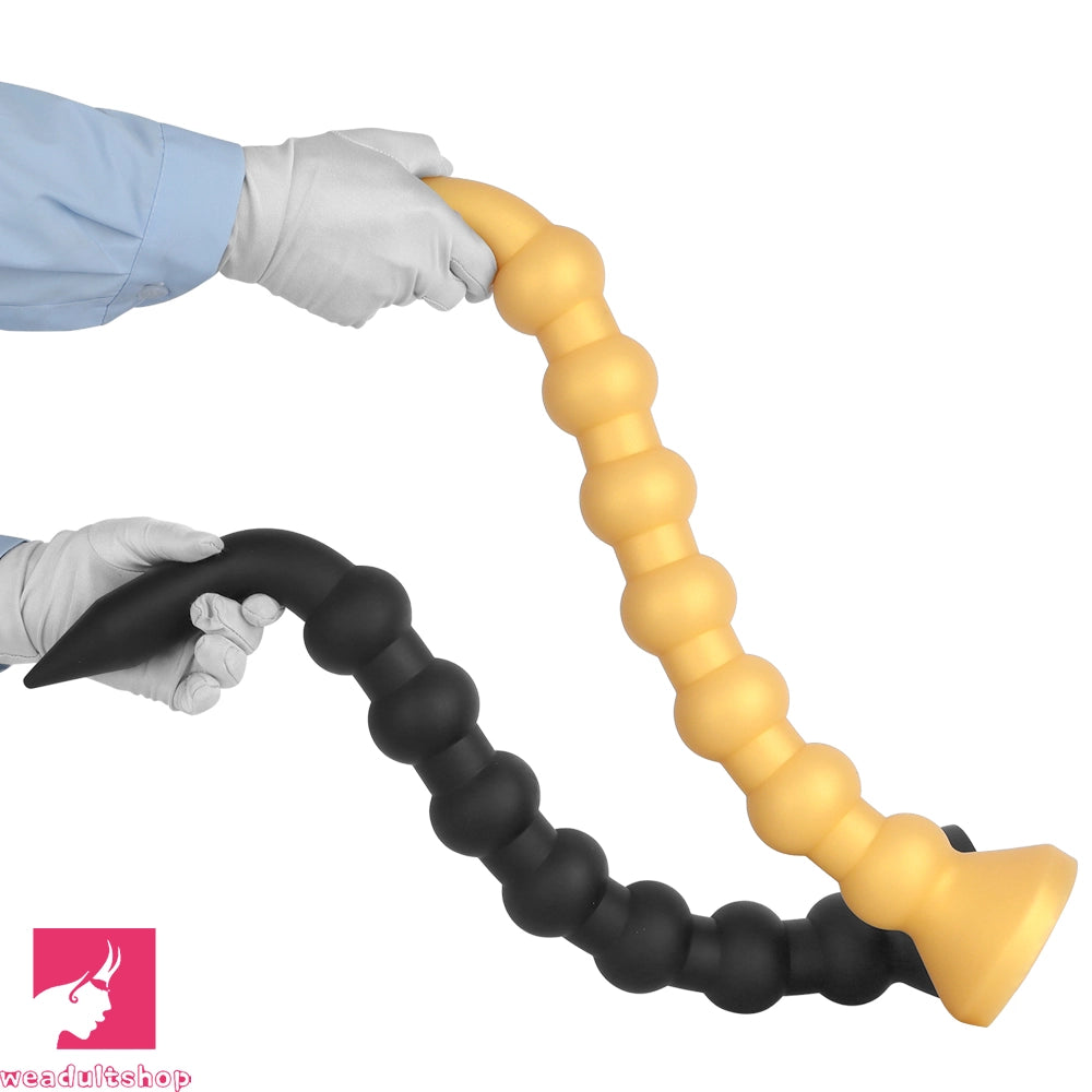 23.62in Soft Seven Beads Expansion Long Deep Huge Anal Plug Cock Dildo