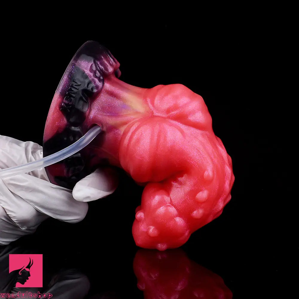 5.71in Fantasy Knot Spiked Silicone Soft Inflatable Spraying Water Real Dildo