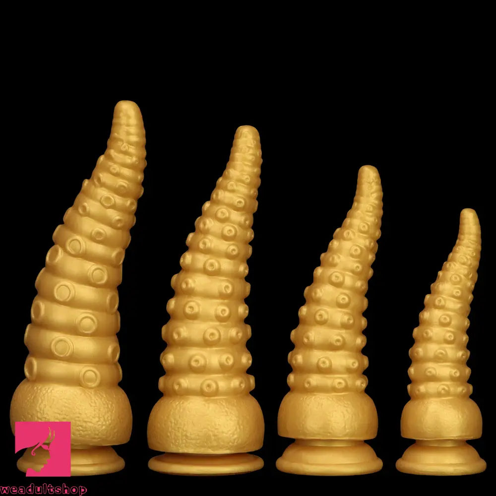 6.1in 6.88in 8.26in 8.66in Gold Silicone Multi-size Octopus Thick Sex Dildo