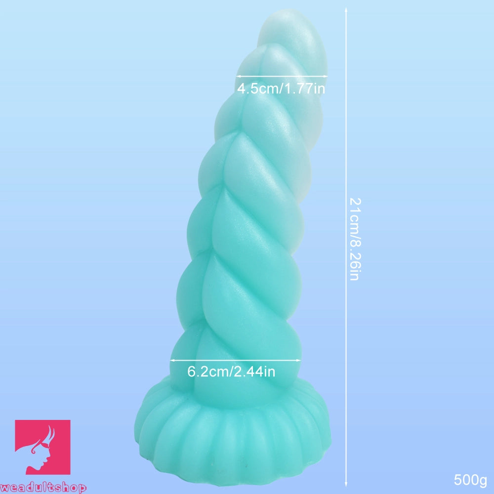 8.26in Fantasy Luminous Silicone Soft Dildo For Women Clit Masturbation