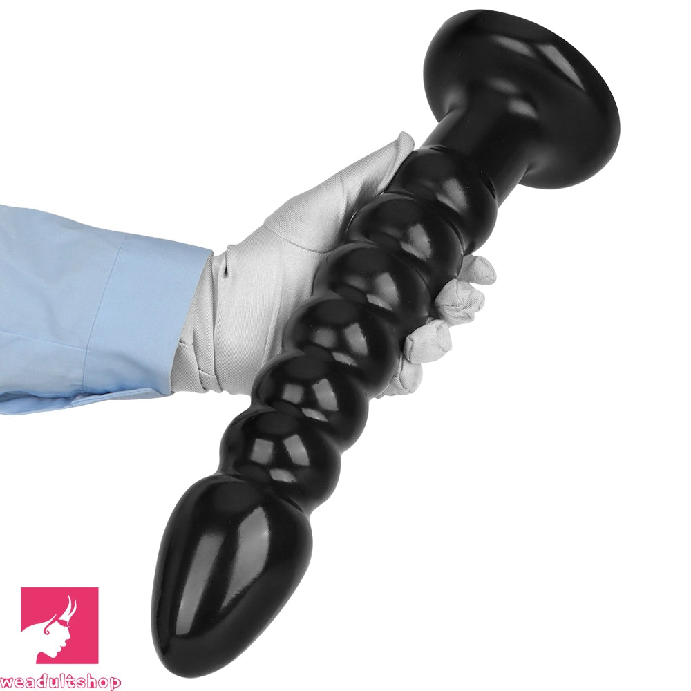 11.02in 14.56in Black Extra Long Large Thick Anal Bead Plug Dildo Sex Toy