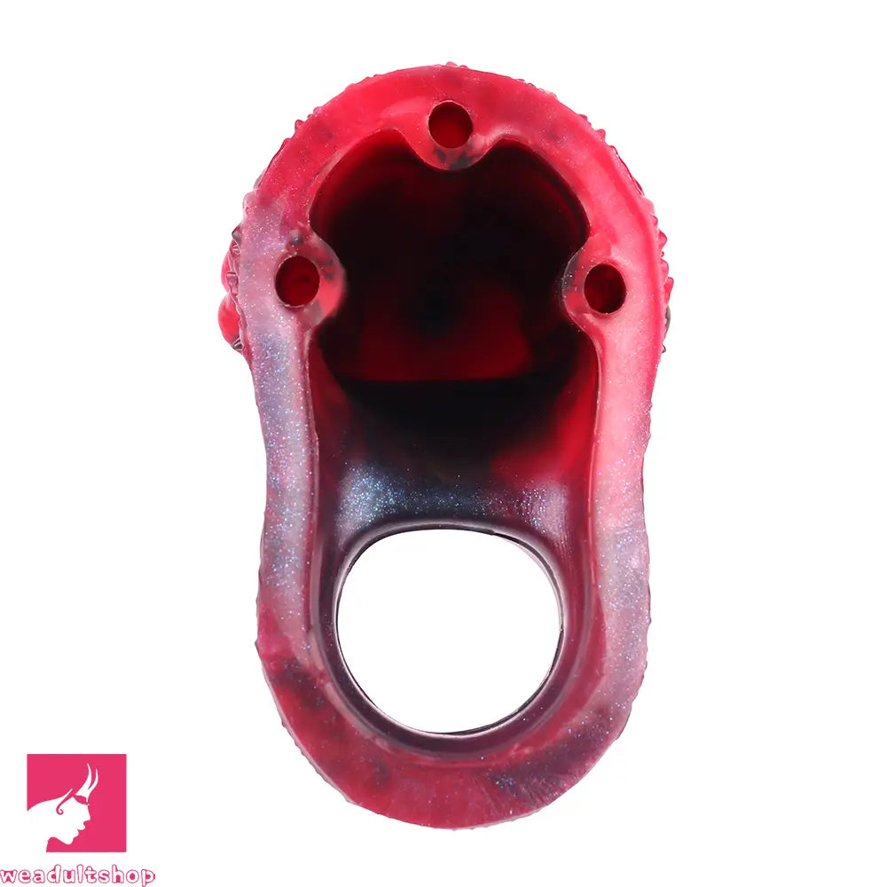 5.98in Uncut Soft Hollow Dildo Built-in keel Vibration Remote Penis Sleeve