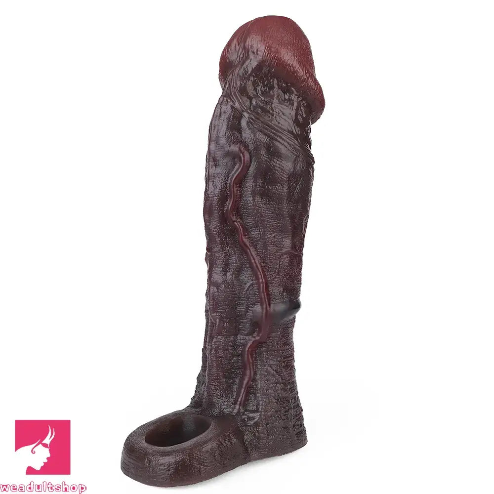 8.82in Super Soft Silicone Realistic Cock Reusable Erotica Dildo Sleeve