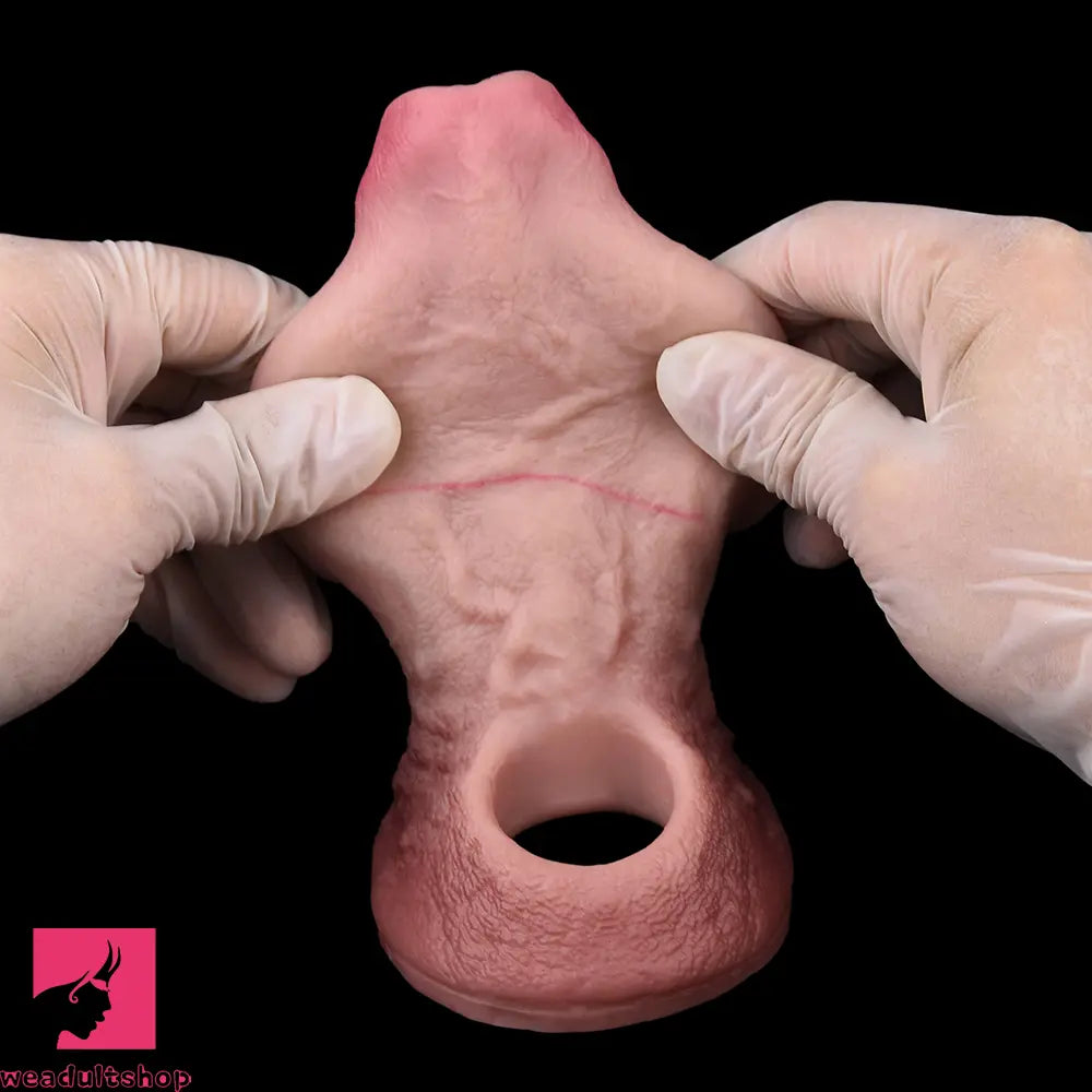 5.15in Liquid Silicone Strap on Penis Extender Cock Sleeve Dildo For Clit