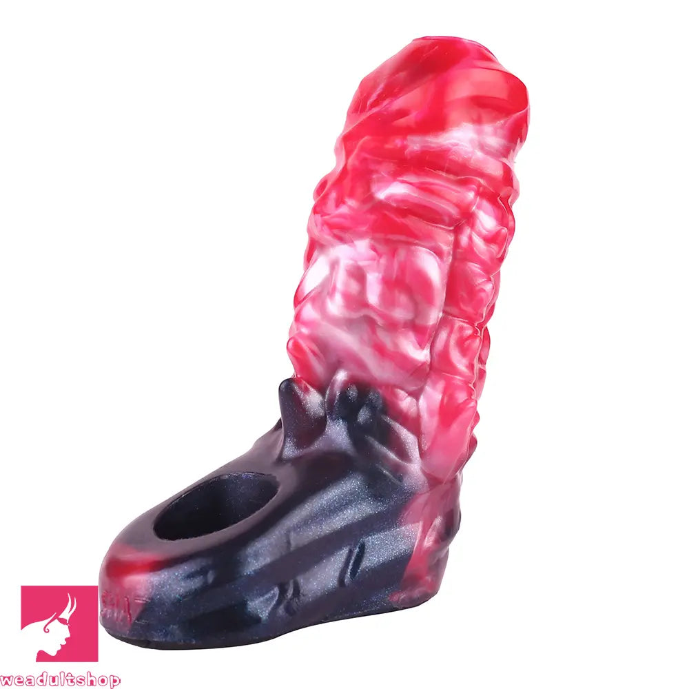 5.82in Weird Floppy Hollow Dildo Built-in keel Vibration Remote Penis Sleeve