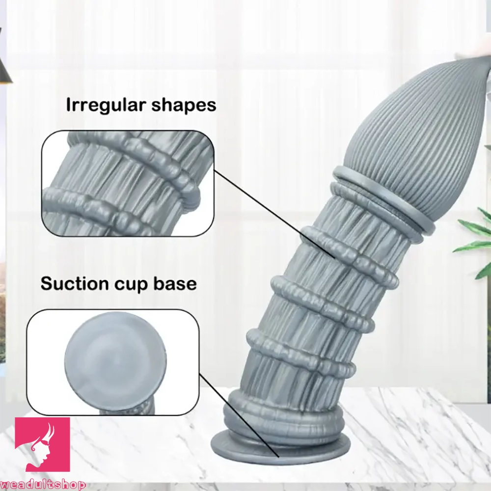 7.87in Ergonomic Silicone Fantasy Mushroom Head Threaded Dildo