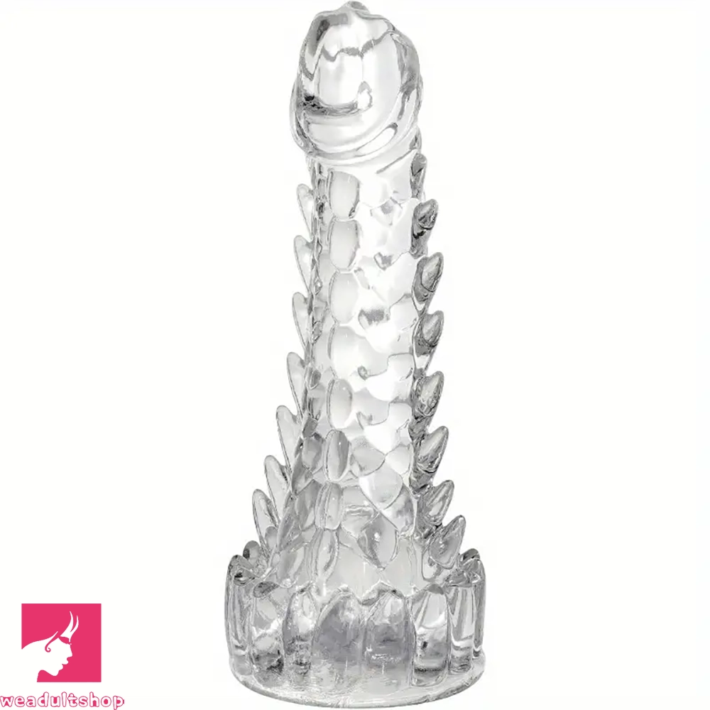 7.87in Spiked Dragon TPE Clear Soft Monster Fantasy Female Dildo