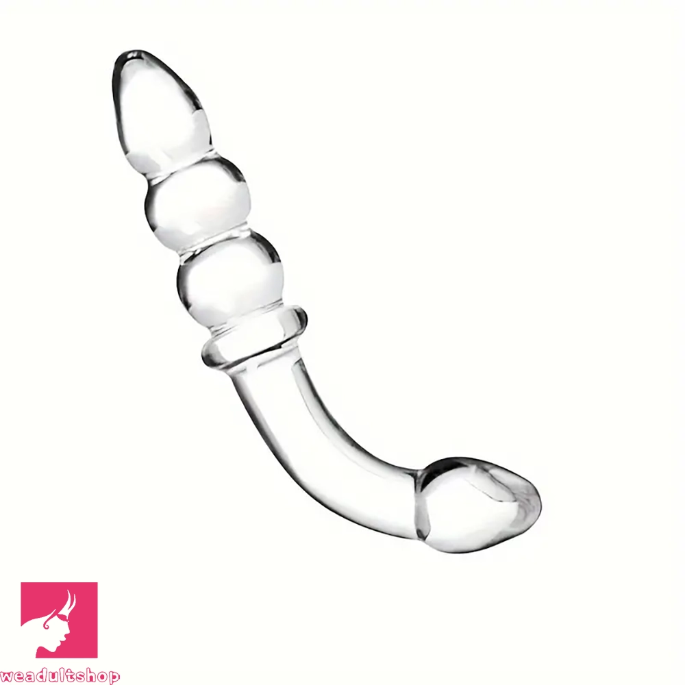 6.89in Double Headed Glass Dildo Enhanced Pleasure With Anal Beads 6.89in Double Headed Glass Dildo Enhanced Pleasure With Anal Beads