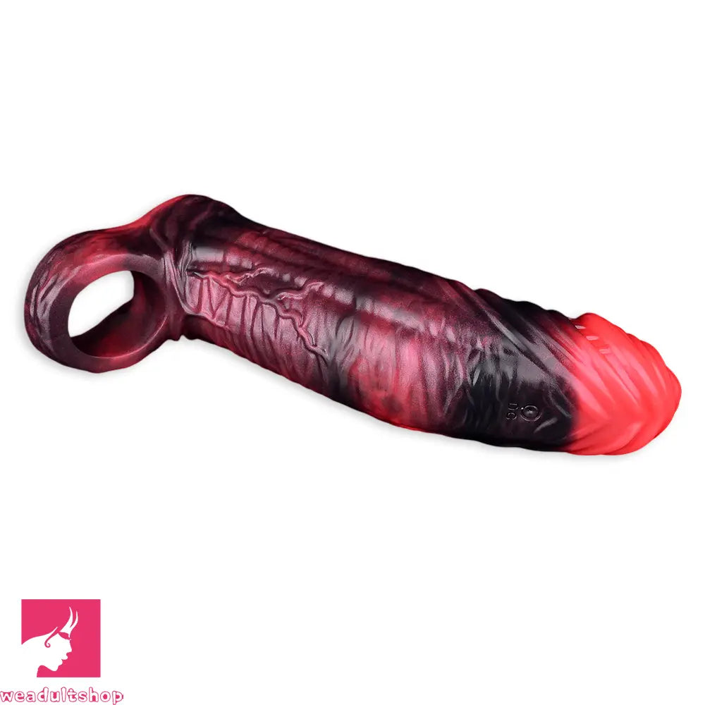 5.98in 7.09in Silicone Cock Sleeve Soft Vibrating Uncut Hollow Dildo For Clit