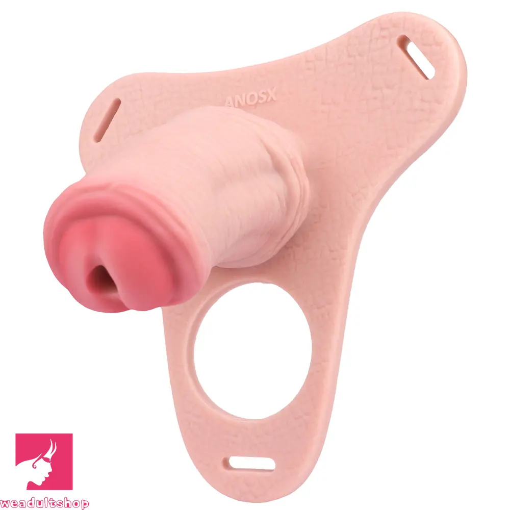 5.31in Silicone Horse Animal Penis Cage Strap on Chastity Dildo With Lock