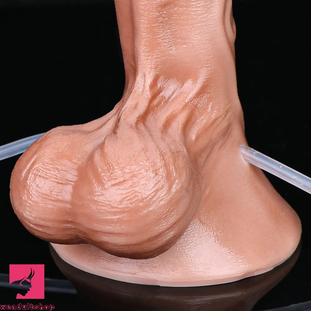 8.22in Inflatable Squirting Soft Silicone Cock Dildo Realistic Penis Cock Toy