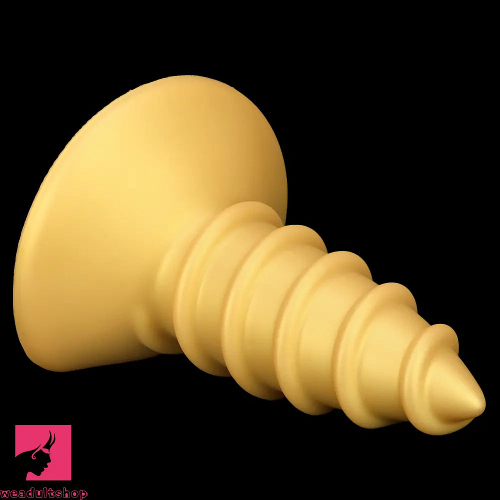 9.05in 11.22in Gold Silicone Screw Giant Cock Anal Plug Thick Fisting Dildo