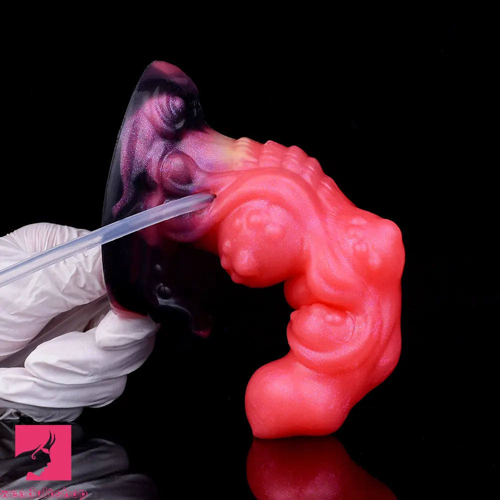 5.91in Odd Knot Spiked Silicone Soft Inflatable Spraying Squirting Real Dildo