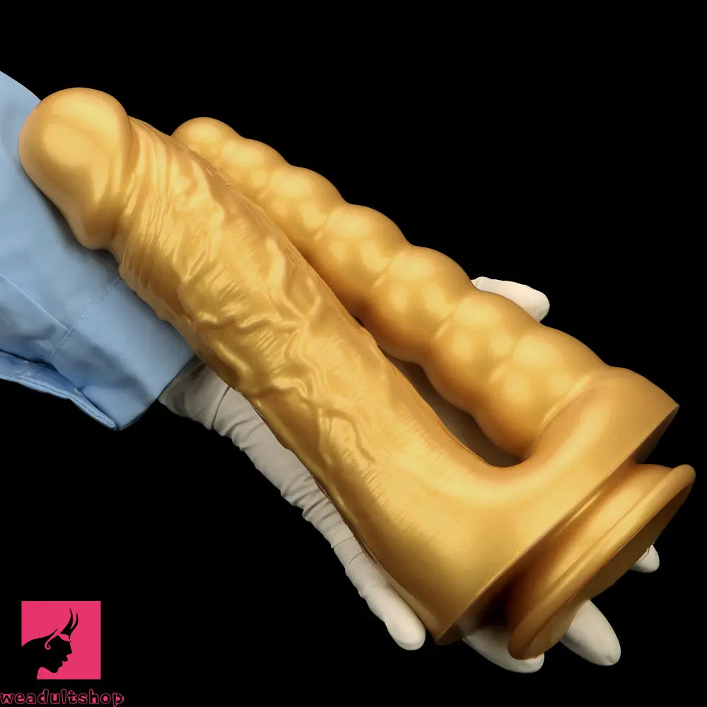 7.87in 10.43in Large Silicone Double-ended Dildo Soft Clit Masturbator