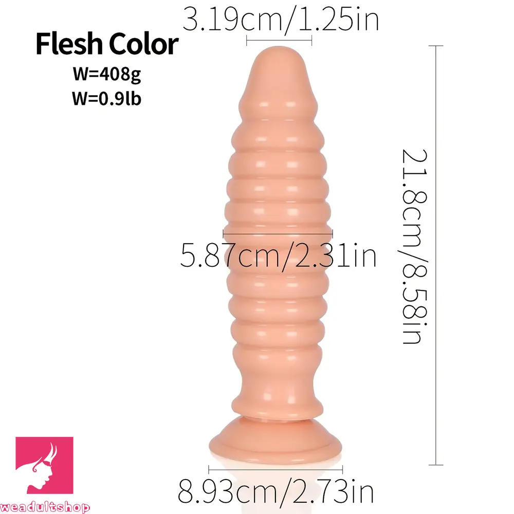 8.58in PVC Threaded Butt Plug Dildo with Suction Cup Prostate Couples