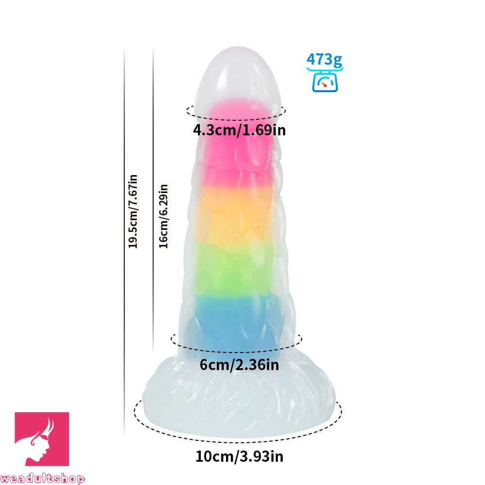 7.67in 7.87in 7.99in Transparent Luminous Dildo Realistic Anal G Spot Dildo
