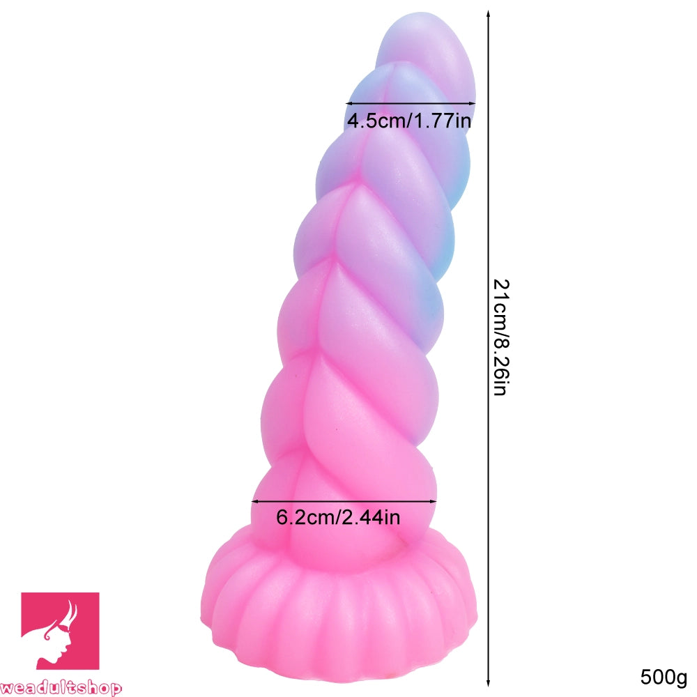 8.26in Fantasy Luminous Silicone Soft Dildo For Women Clit Masturbation