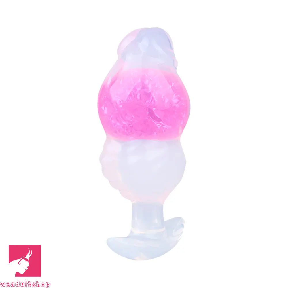 5.63in Luminous Silicone Anal Beads Dildo Anal Cock Toy With Anchor