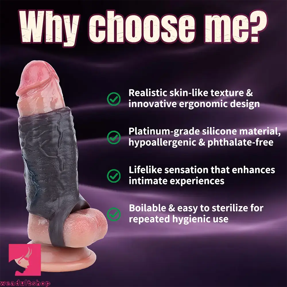 3.7in Super Soft Adult Men Cock Sheath For Couple Dildo Sleeve Cock Toy