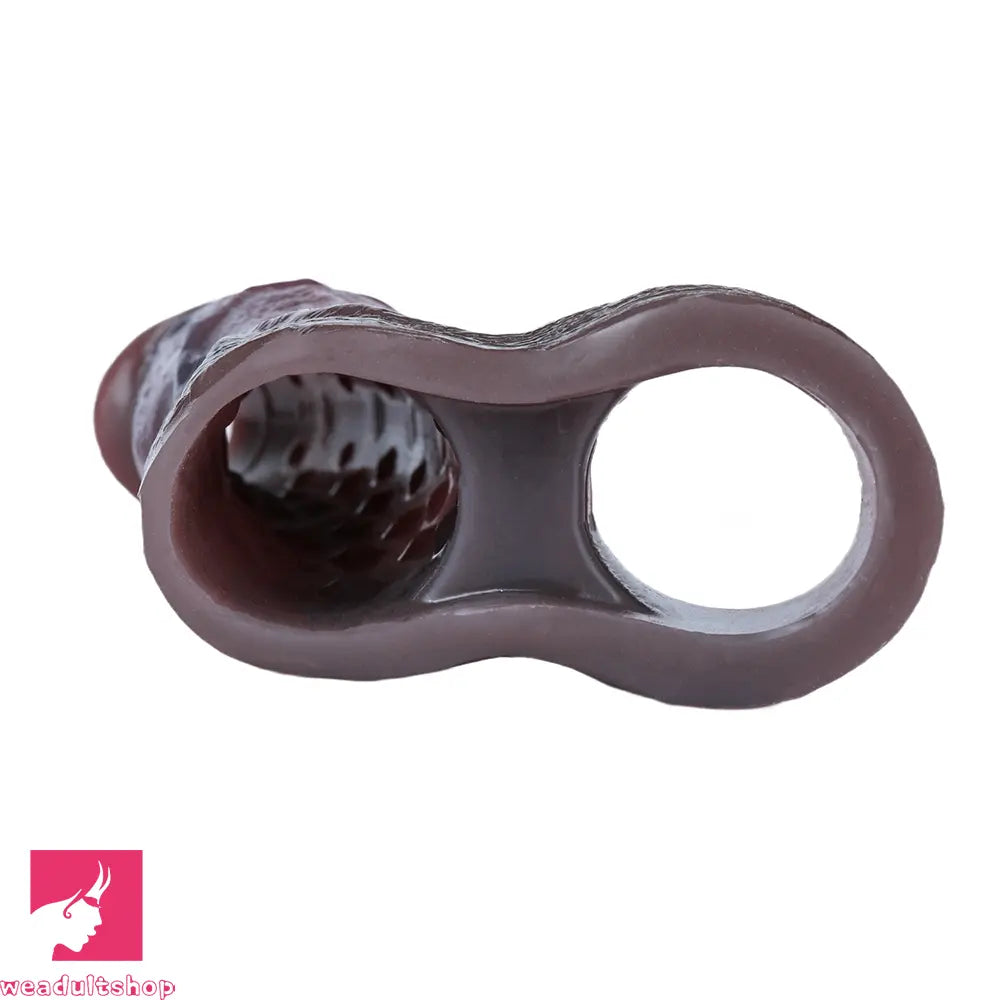 6.29in Platinum Silicone Penis Dildo Sleeve Silicone Prostate Massage Cock