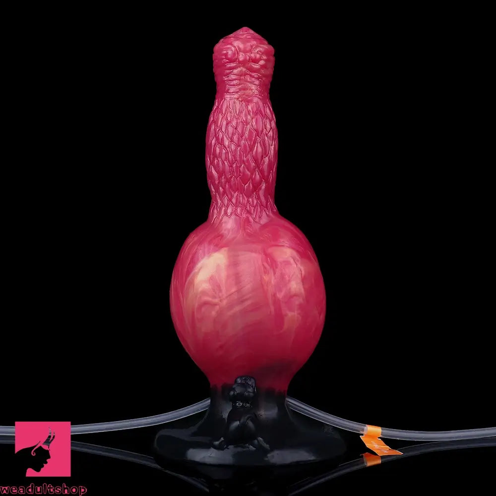 8.54in Fantasy Knotted Silicone Soft Big Dildo Ejaculating Penis Cock Toy