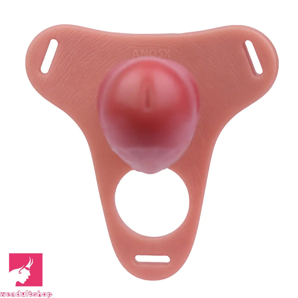 6.69in Strap on Hollow Sleeve Silicone Cock Cage Dildo Chastity Dildo