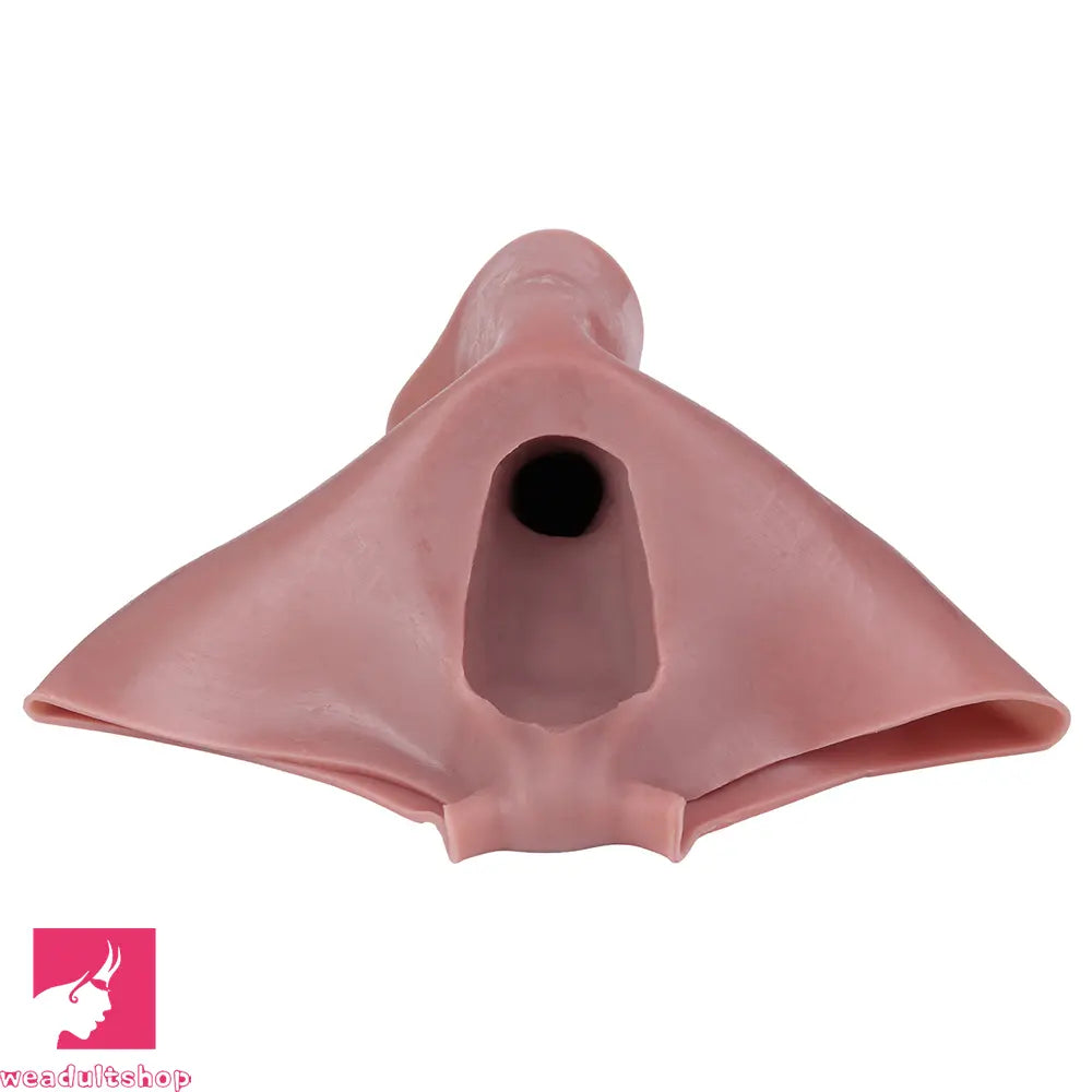 9.6in Hollow Leather Pants Strap on Dildo Liquid Silicone Dildo Cock