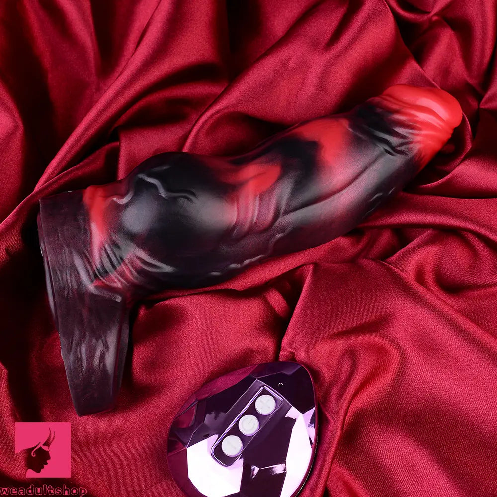 7.09in Silicone Cock Sleeve Knot Dildo Vibrating Hollow Cock Ring Penis Toy