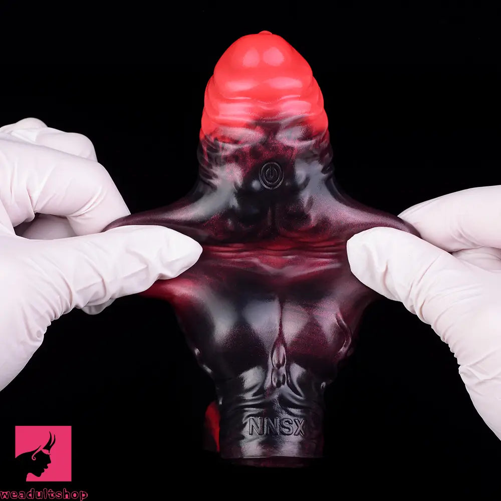 5.91in Silicone Vibrating Dog Tentacle Dildo Sleeve Knot Dildo With Cock Ring