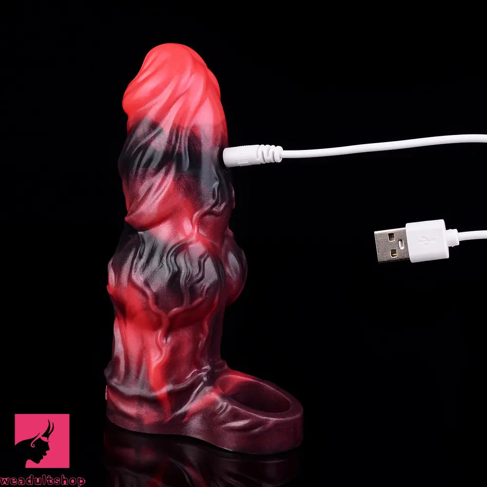 5.91in Silicone Dog Cock Sleeve Knot Dildo Vibrating Dildo With Cock Ring