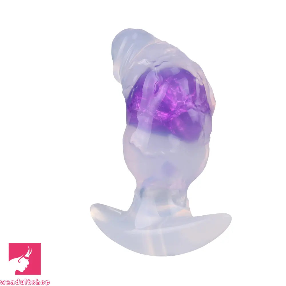 4.1in Fox Tail Wear Anchor Silicone Dildo Butt Plug For BDSM Role Sex Toy