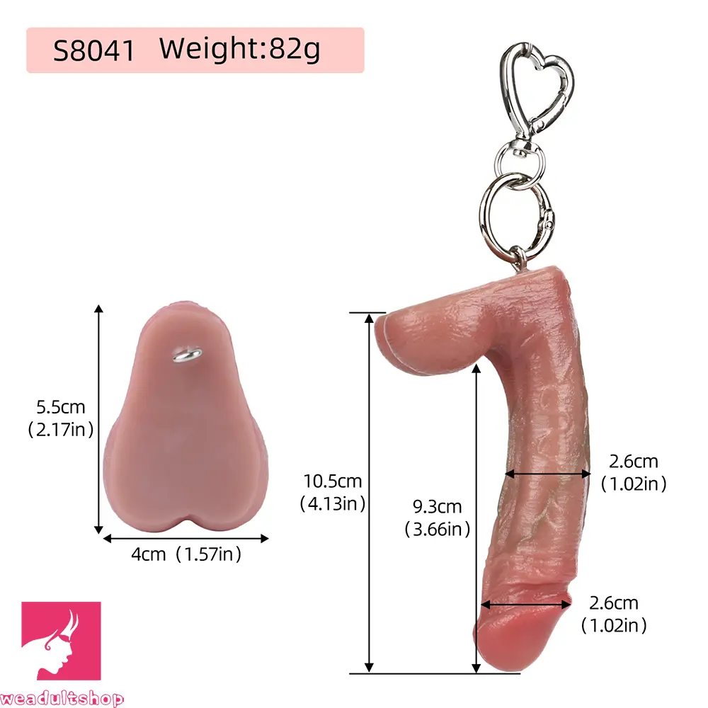 4.13in Silicone Small Soft Lifelike Dildo Key Chain Vaginal Hands-Free