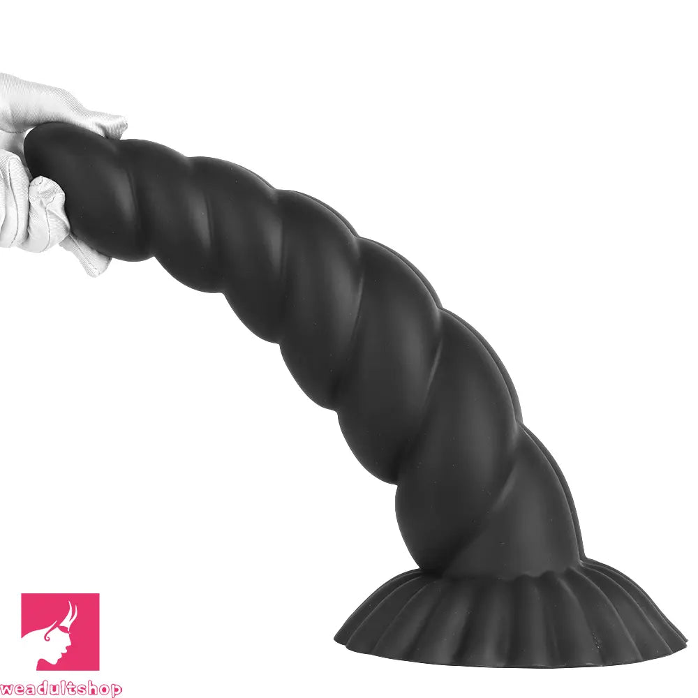 14.76in Silicone Black Extra Large Thick Anal Plug Dildo For Masturbation