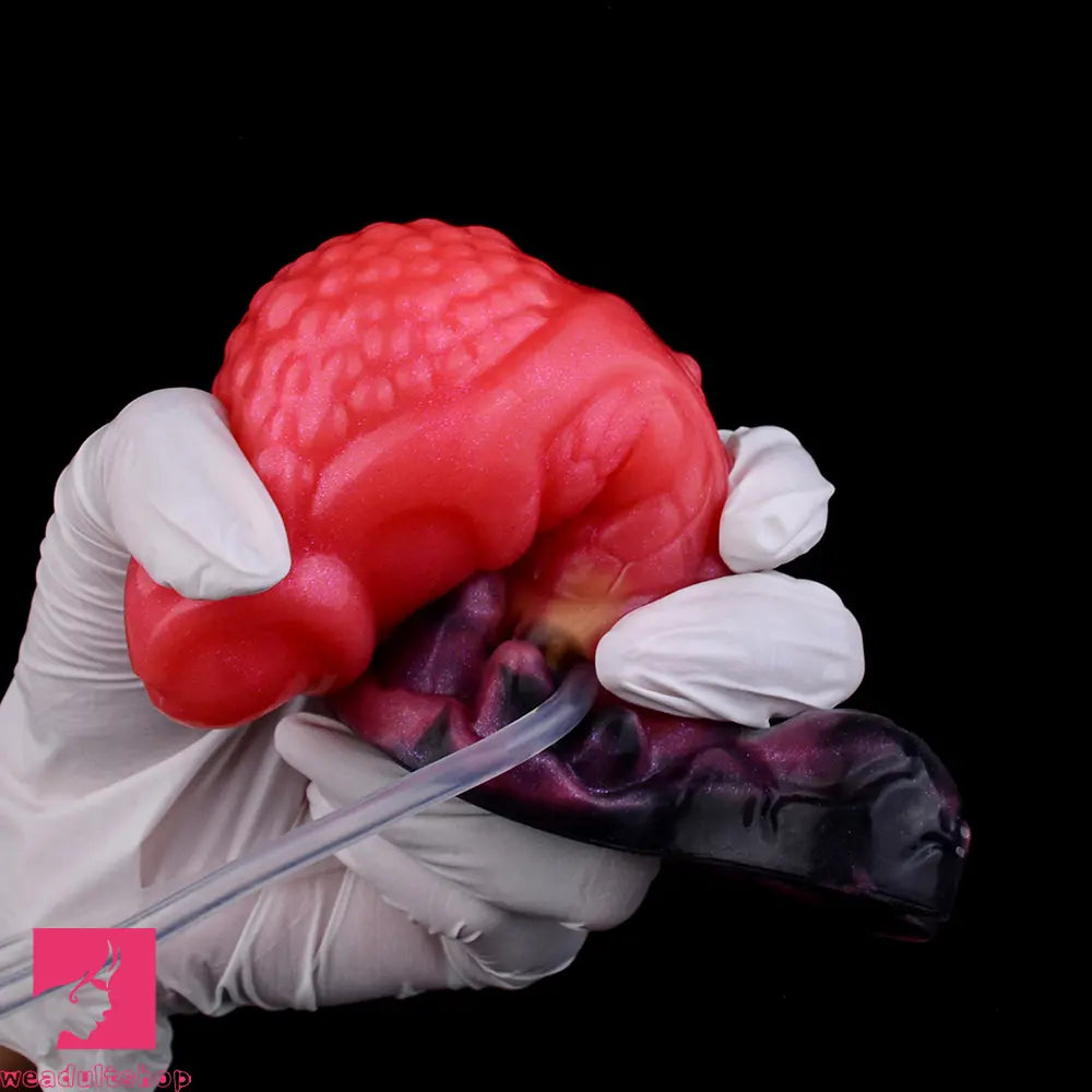 5.12in Fantasy Spiked Silicone Soft Inflatable Spraying Water Dildo For Sex