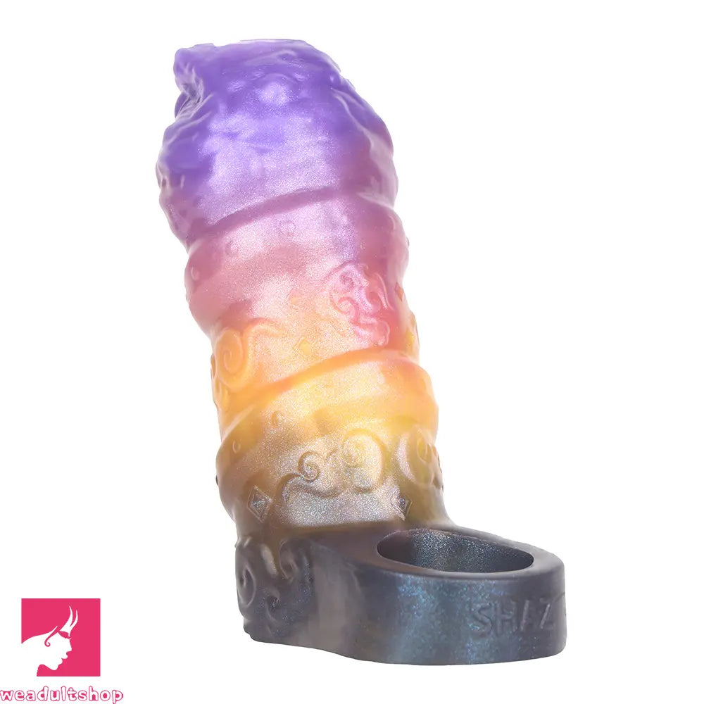 4.76in Ecan Dragon Fantasy Silicone Soft Dildo Sleeve Penis Extender