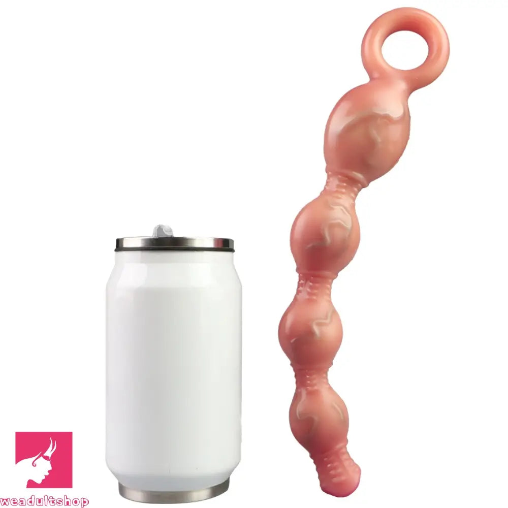 10.5in Big Vibrating Silicone Soft Pulling Beads G Spot Dildo With 3 Motors
