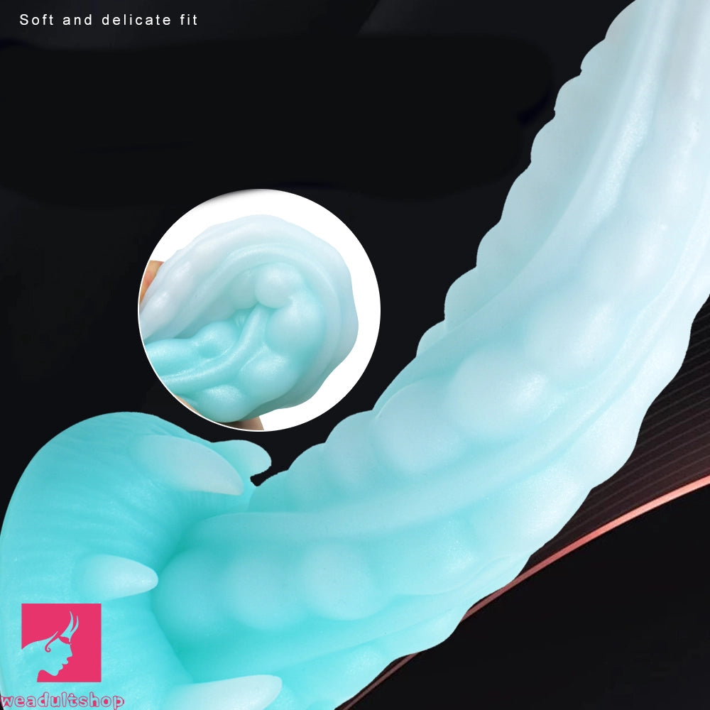 7.48in Luminous Fantasy Silicone Soft Penis Dildo With Spiked Penis Texture