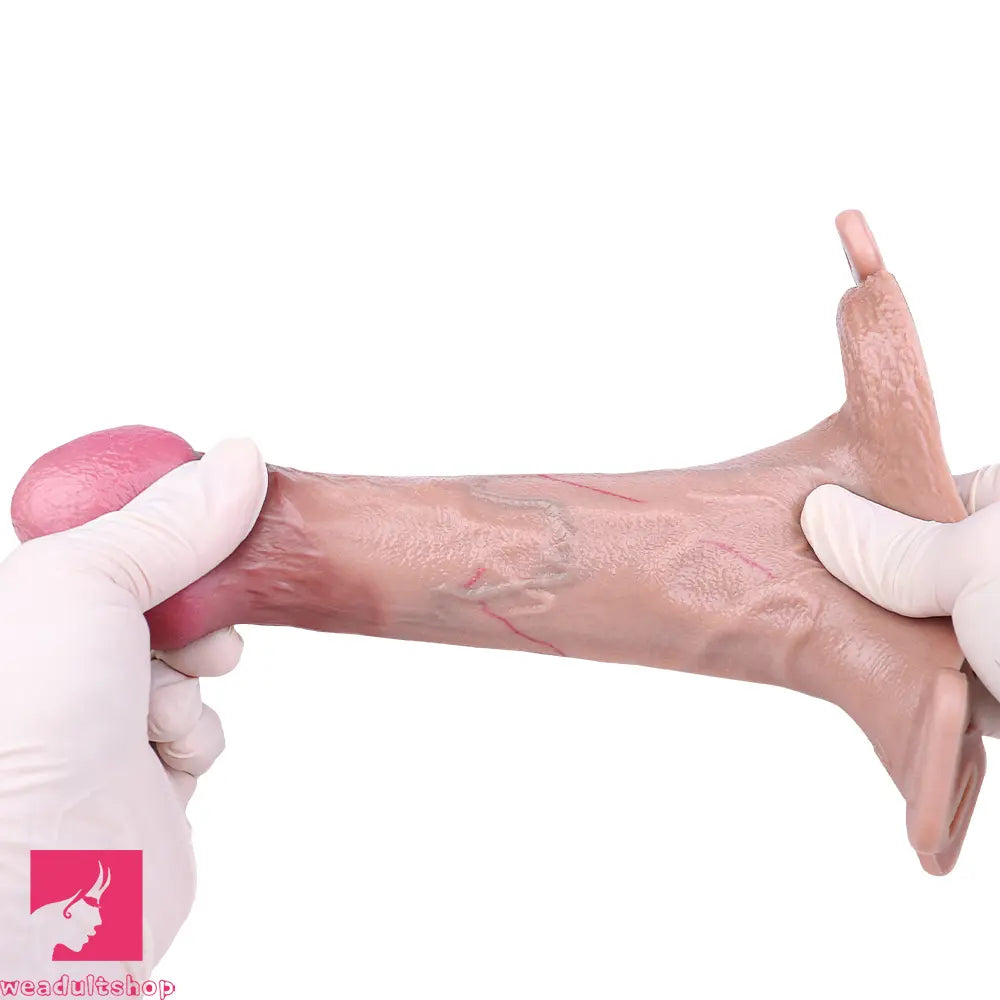 6.37in Real Feeling Strap on Penis Extender Cock Sleeve Dildo For Clit Love
