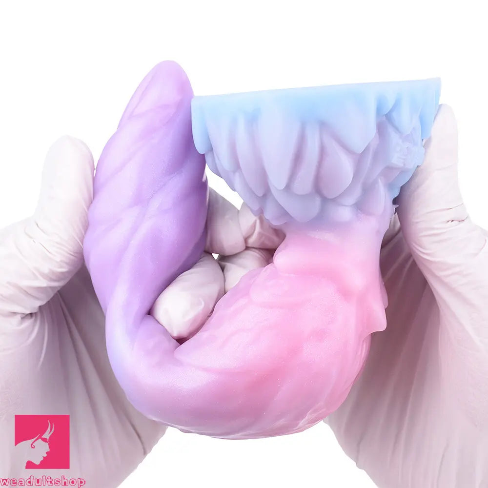 8.14in Squeeze Inflatable Alien Penis Big Fantasy Silicone Dildo For Clit