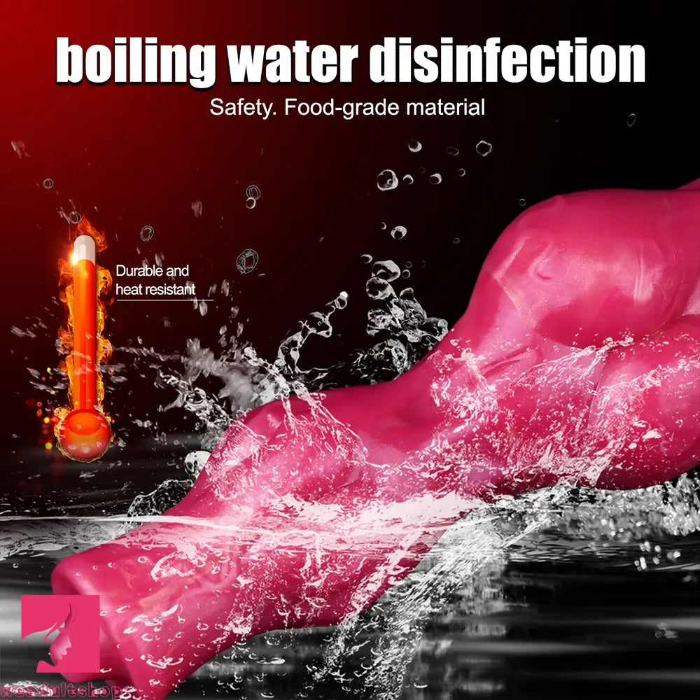 8.11in Dog Knot Silicone Soft Big Ejaculating Dildo G-Spot Stimulato Cock
