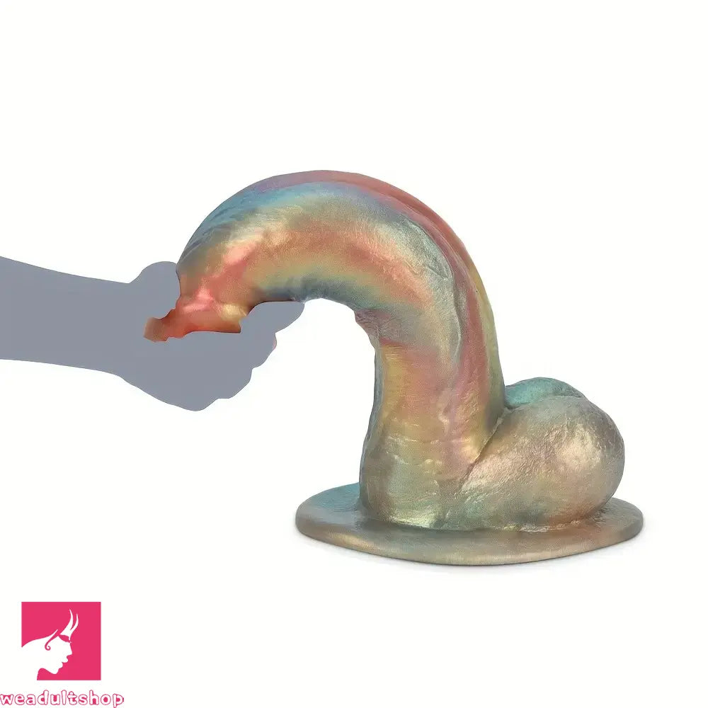 8.46in 9.84in Realistic Rainbow Fantasy Monster Soft Silicone Cock Dildo