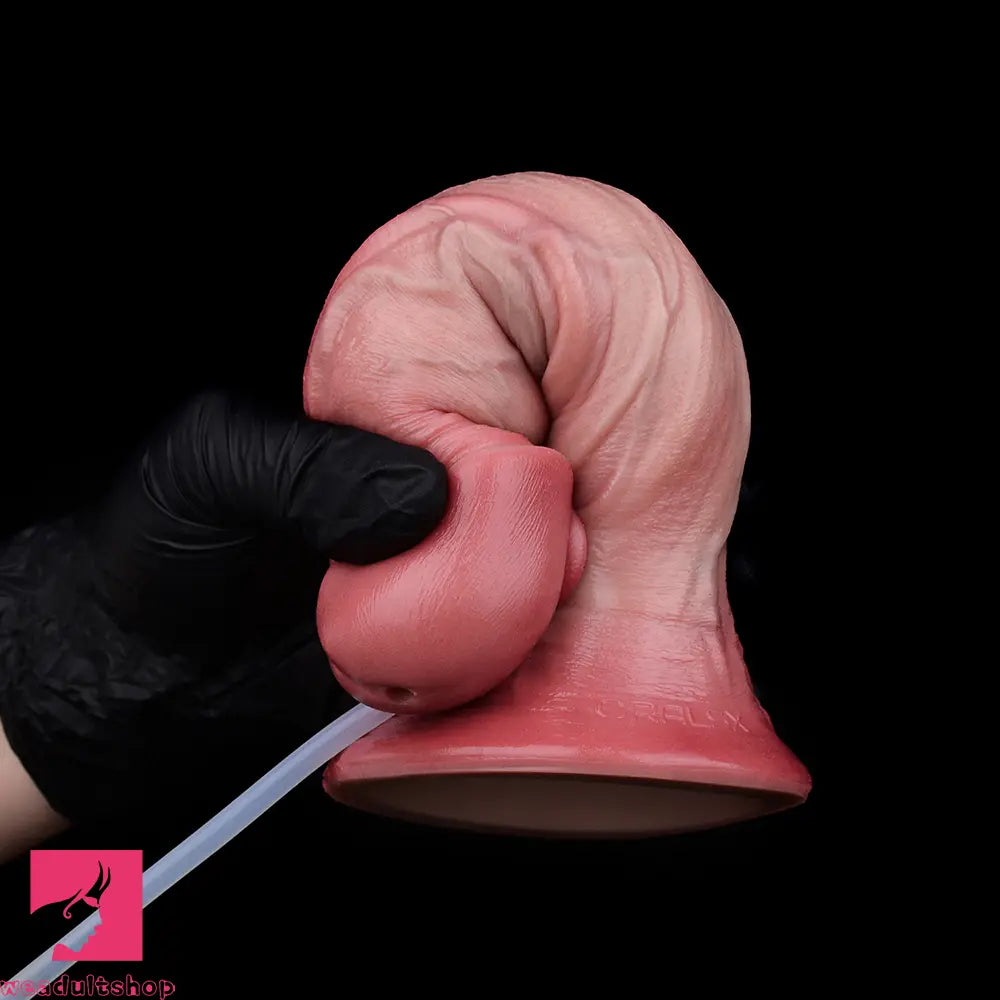 7.05in Inner Hardness Outer Flexible Dual Density Silicone Ejaculating Dildo