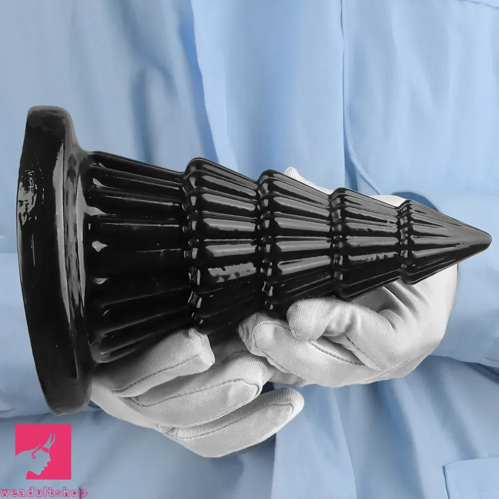 7.67in Christmas Tree PVC Black Extra Butt Plug Cock Dildo With Suction Cup