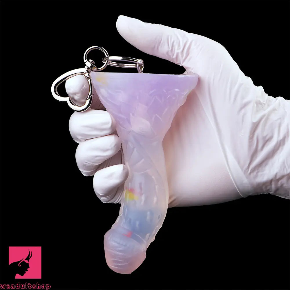 4.68in 5.9in 7.16in 8.26in Fantasy Spiked Silicone Soft Dildo With Key Chain
