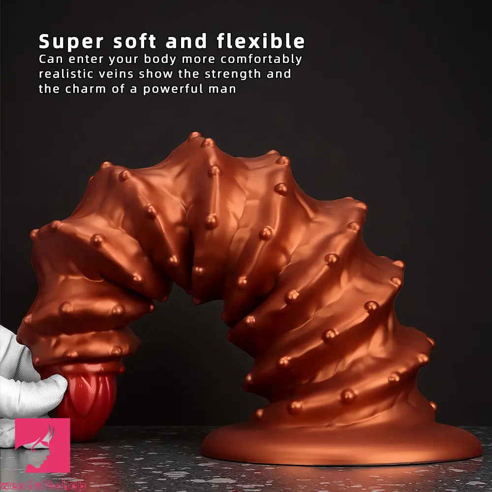 10.43in 12in 14.17in Extra-Big Long Threaded Silicone Sharp Head Dildo