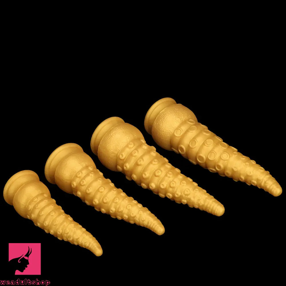 6.1in 6.88in 8.26in 8.66in Gold Silicone Multi-size Octopus Thick Sex Dildo