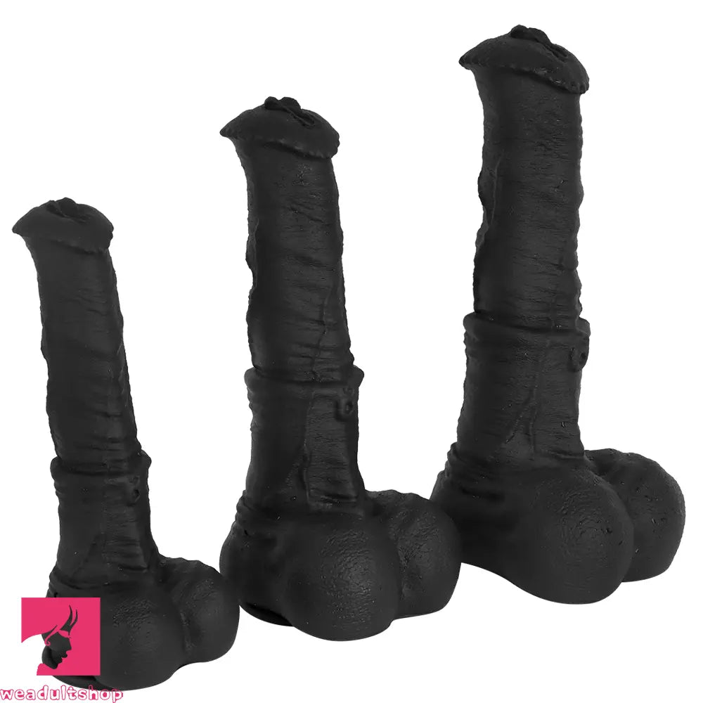 11.41in 13.18in 14.56in Big Long Black Silicone Thick Dildo Indoor Cock Toy