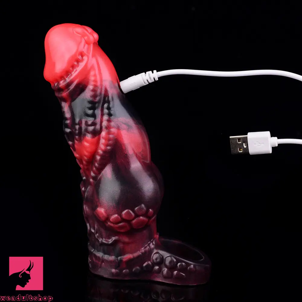 5.98in Silicone Dog Cock Hollow Sleeve Knot Dildo With Cock Ring For Clit