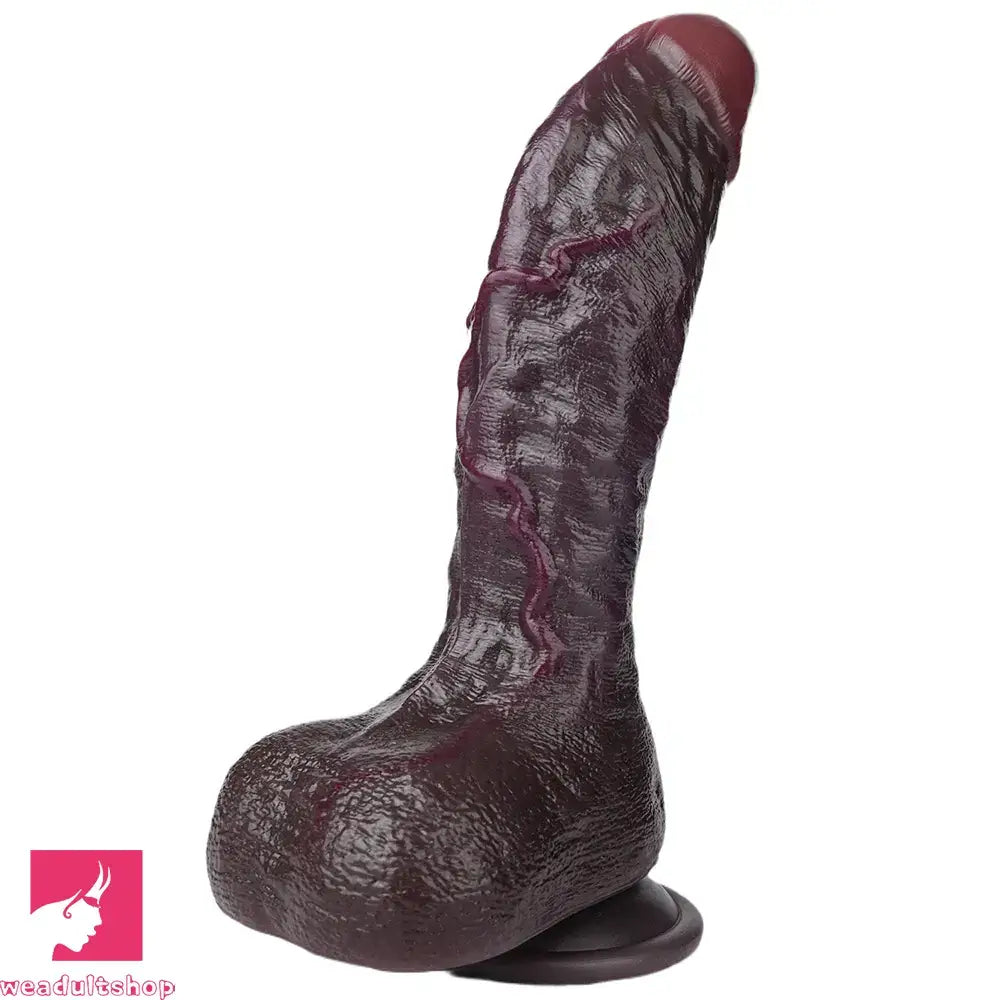 8.34in Real Curved Dual Density Silicone Soft Dildo Pleasure Couple Anal Play
