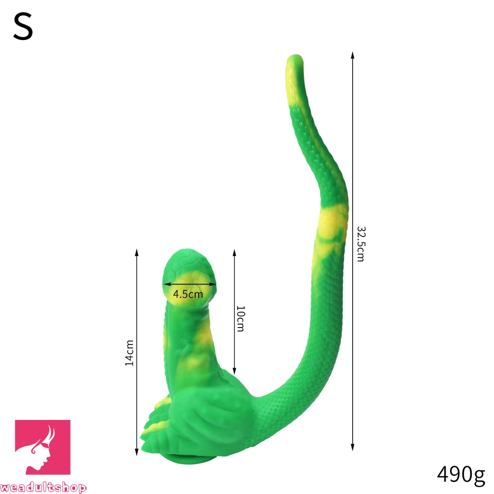 12.8in 15.35in Dinosaur Silicone Soft Big Glowing Penis Dildo For Women
